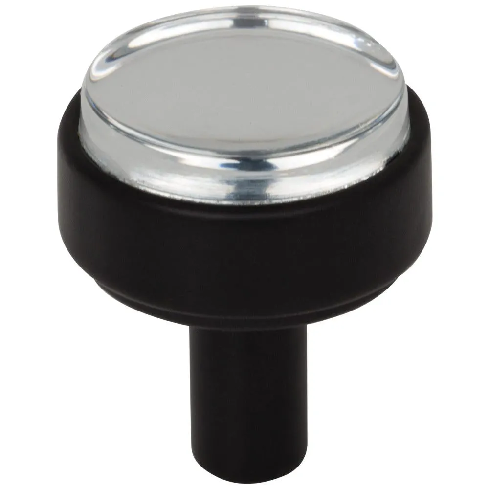 1-1/8" Diameter Matte Black Carmen Cabinet Knob #775MB