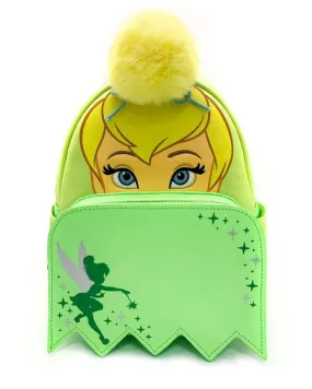 10" Disney : Peter Pan - Tinker Bell Faux Leather Mini Backpack Bag Loungefly