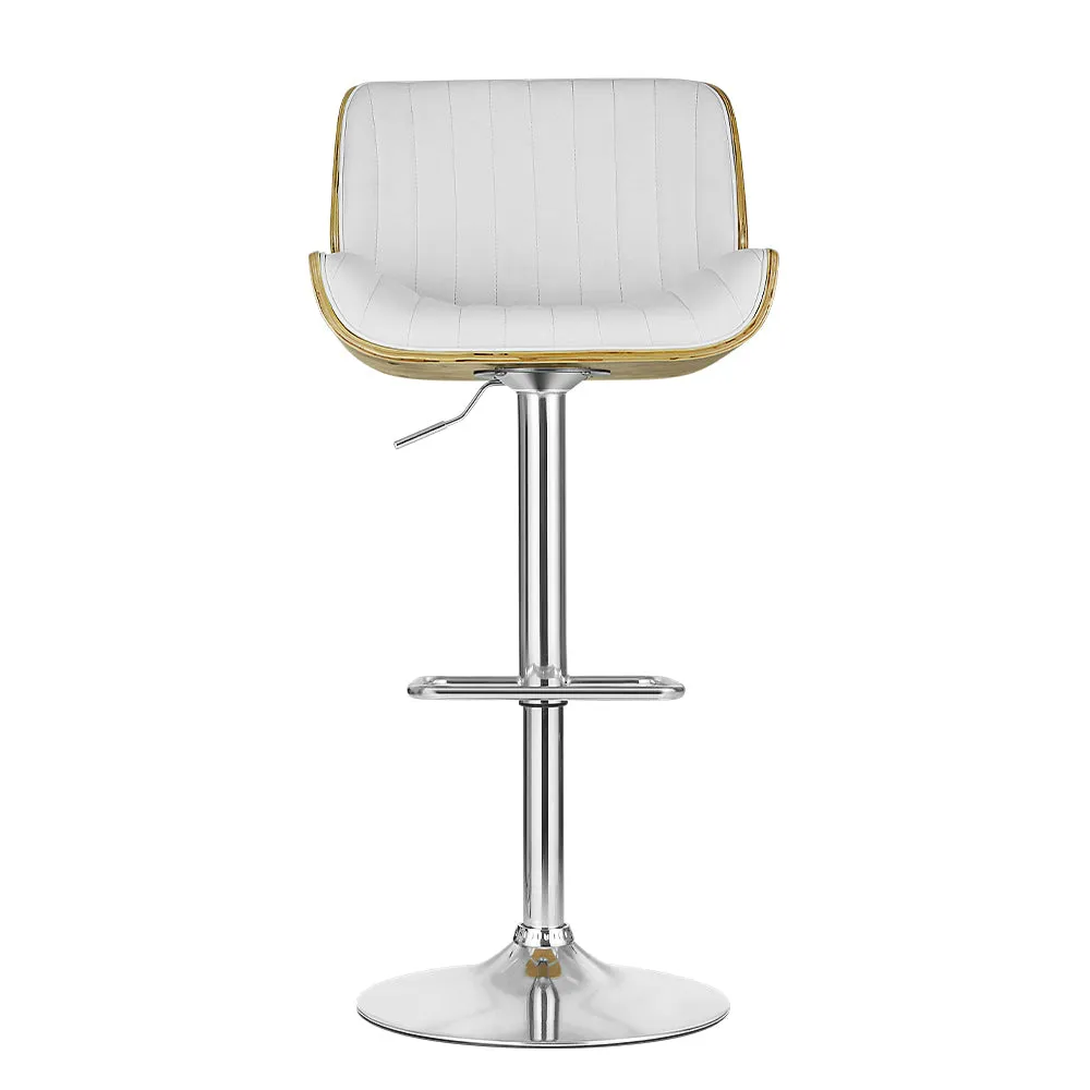 114.5cm Preston Bar Stools Kitchen Stool Chairs Metal Barstool Dining Chair Swivel - White