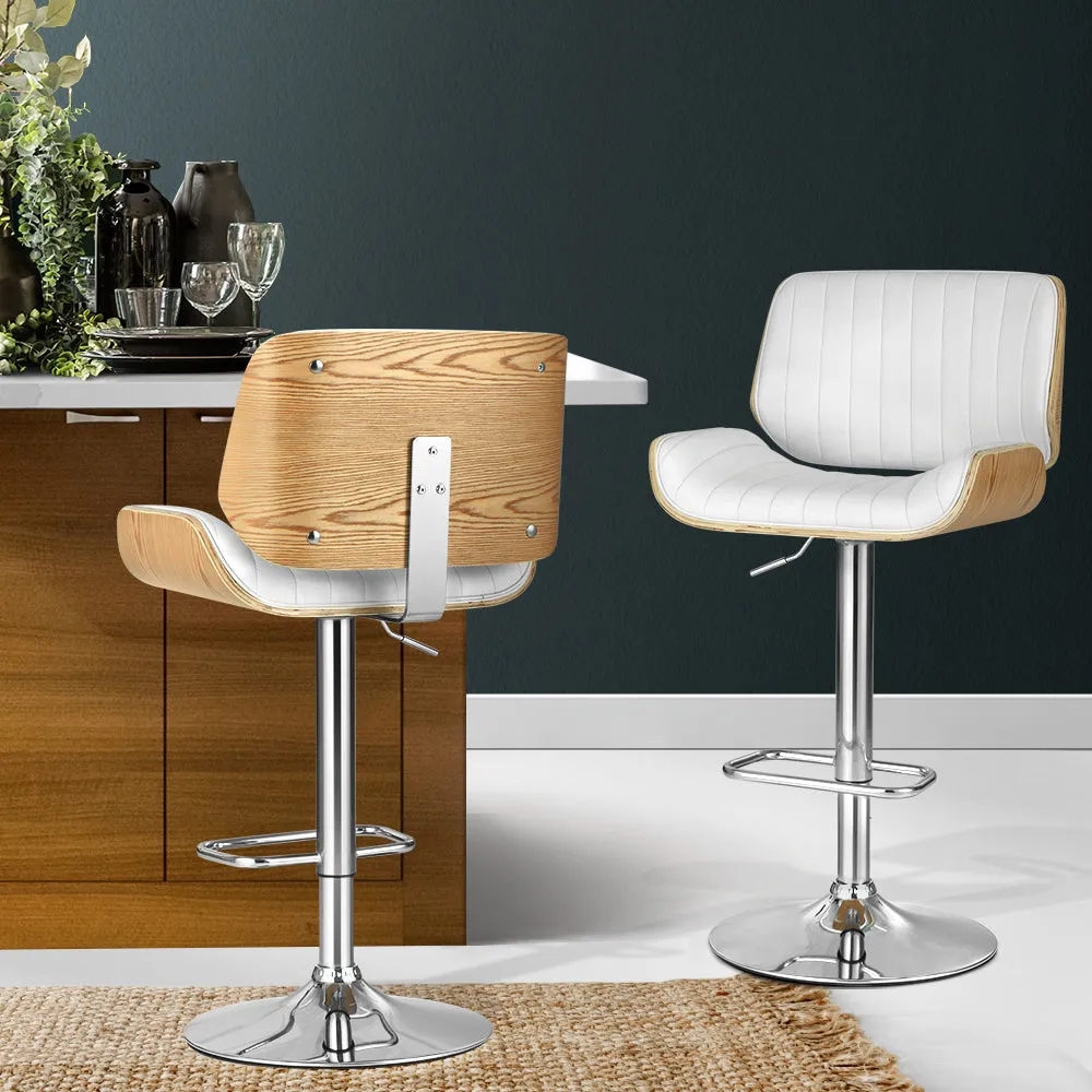 114.5cm Preston Bar Stools Kitchen Stool Chairs Metal Barstool Dining Chair Swivel - White