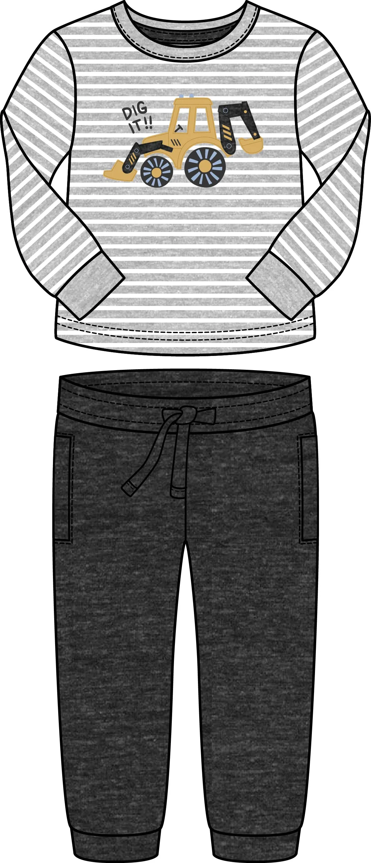 2 Piece Boys DIg It L/S Shirt & Pants