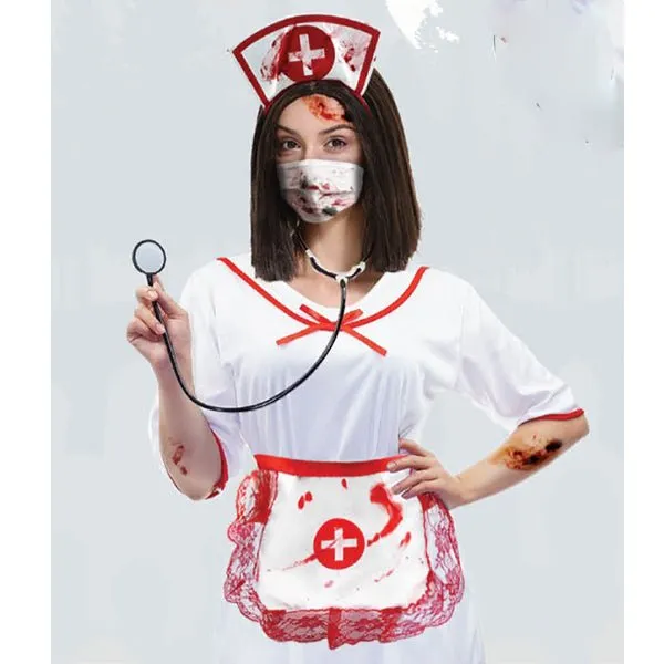 3pcs Bloody Nurse Dress Up Set