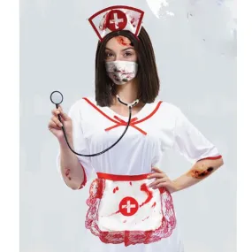 3pcs Bloody Nurse Dress Up Set