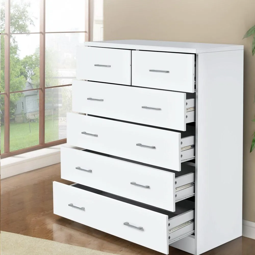 6 Drawer Tallboy White