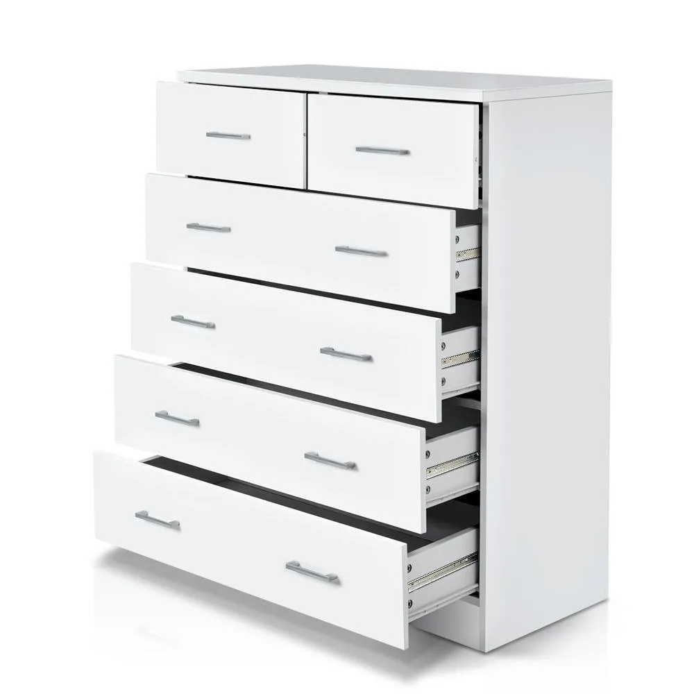 6 Drawer Tallboy White