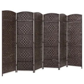 6ft Tall 6-Panel Diamond Weave Folding Room Divider Privacy Screen