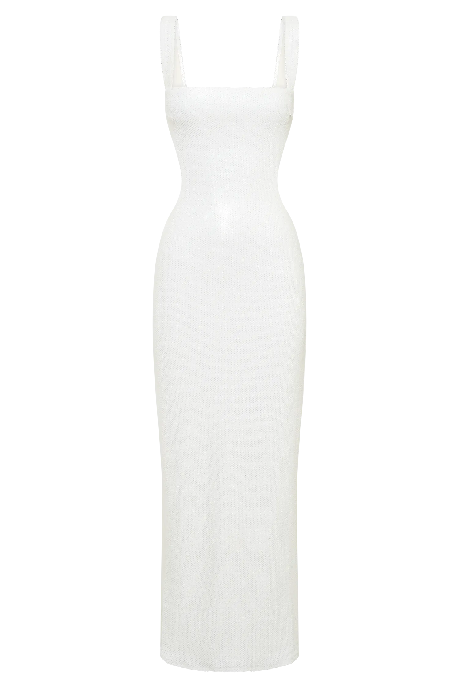 Adoria Sequin Cut Out Maxi Dress - White