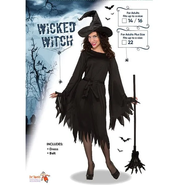 Adult Halloween Standard Wicked Witch Costume