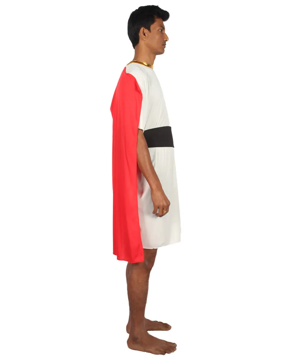 Adult Men's Roman Dictator Historical Costume | Red & White Cosplay Costume