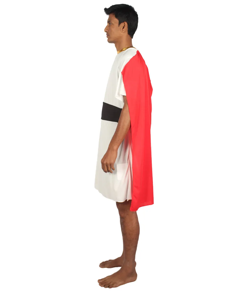 Adult Men's Roman Dictator Historical Costume | Red & White Cosplay Costume