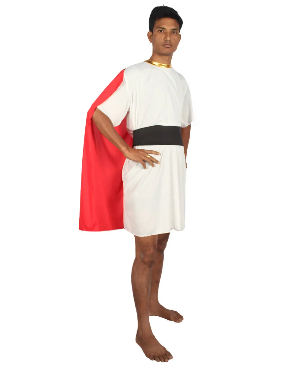 Adult Men's Roman Dictator Historical Costume | Red & White Cosplay Costume