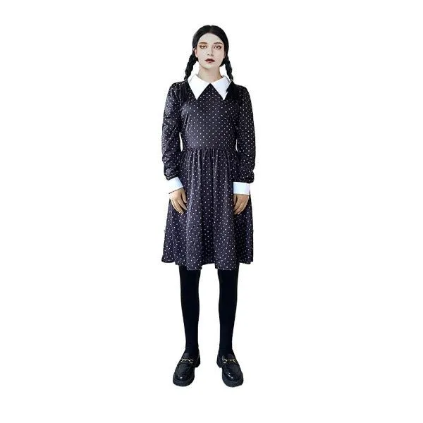 Adult Wednesday Addams Family Ladies Halloween Costume