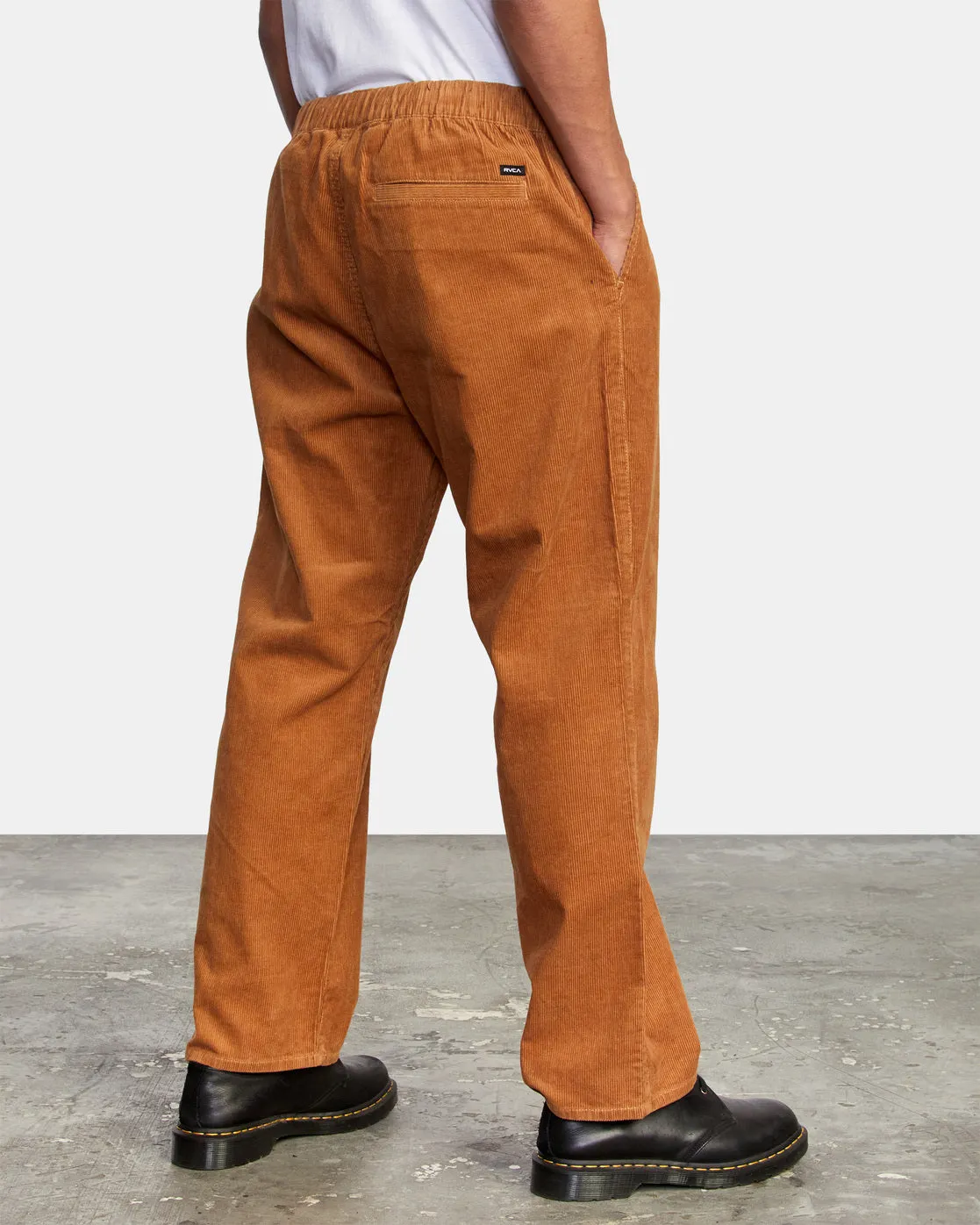 Americana Elastic Waist Cord Pants - Camel