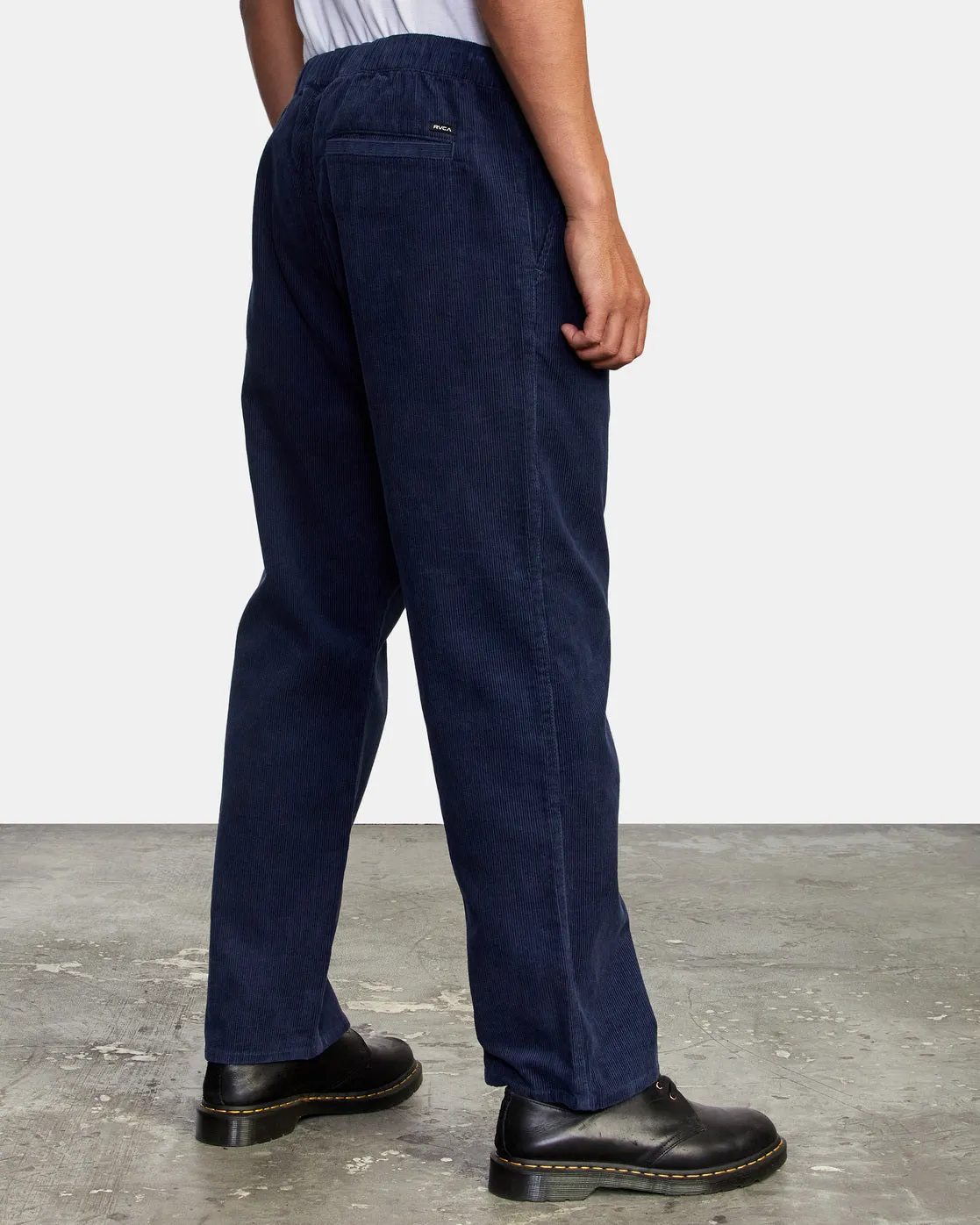 Americana Elastic Waist Cord Pants - Moody Blue