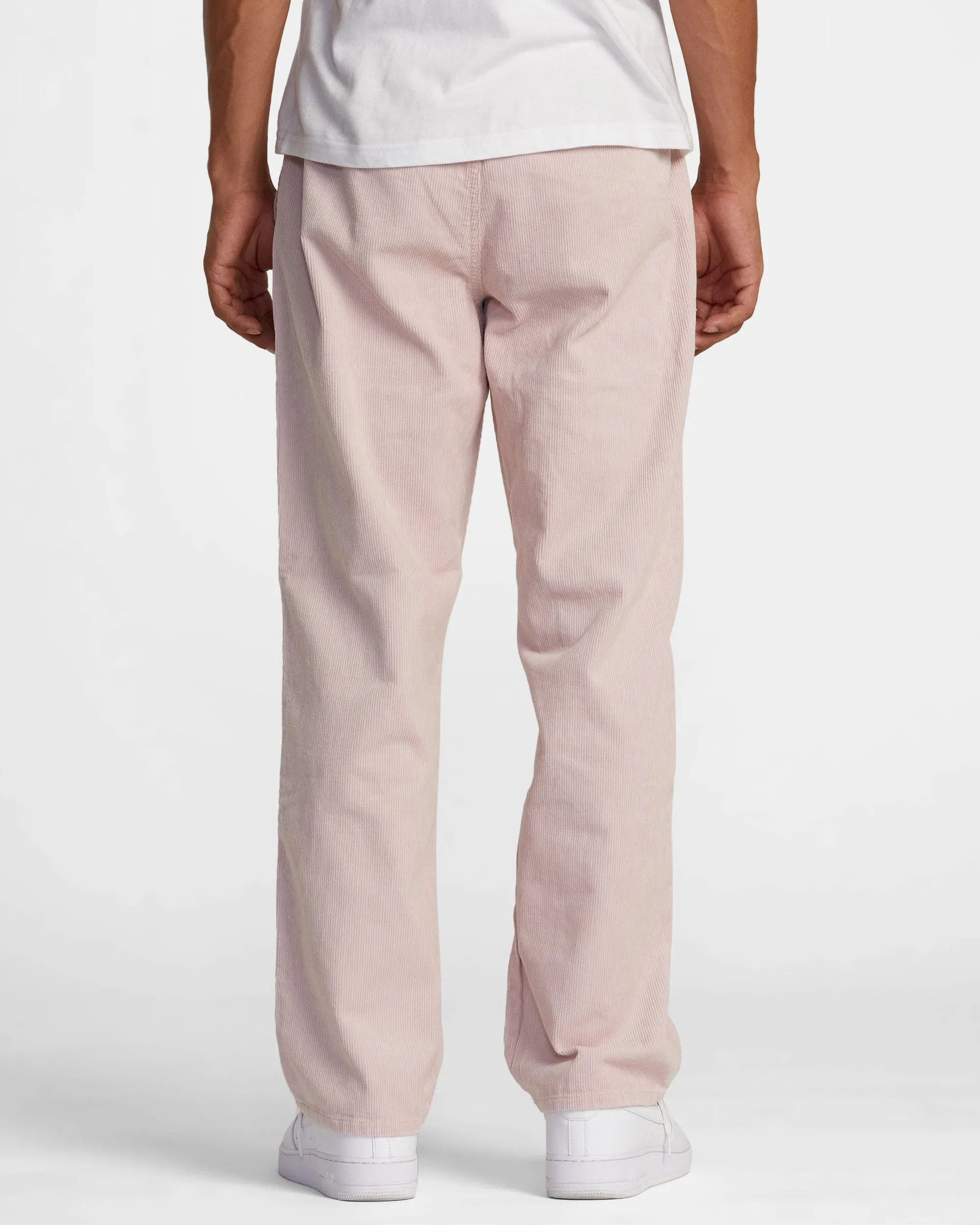 Americana Elastic Waist Cord Pants - Pale Mauve