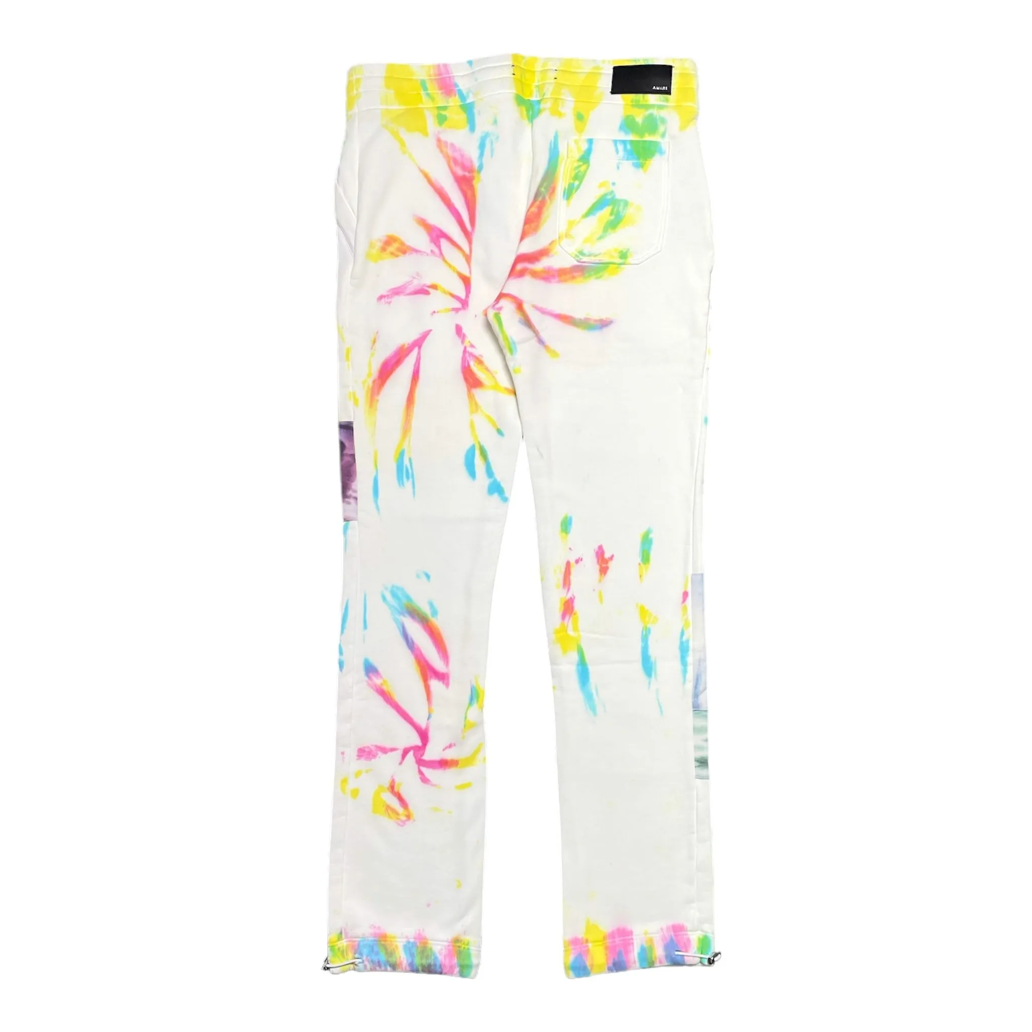 Amiri Tie Dye Art Patch Sweatpants White Multi