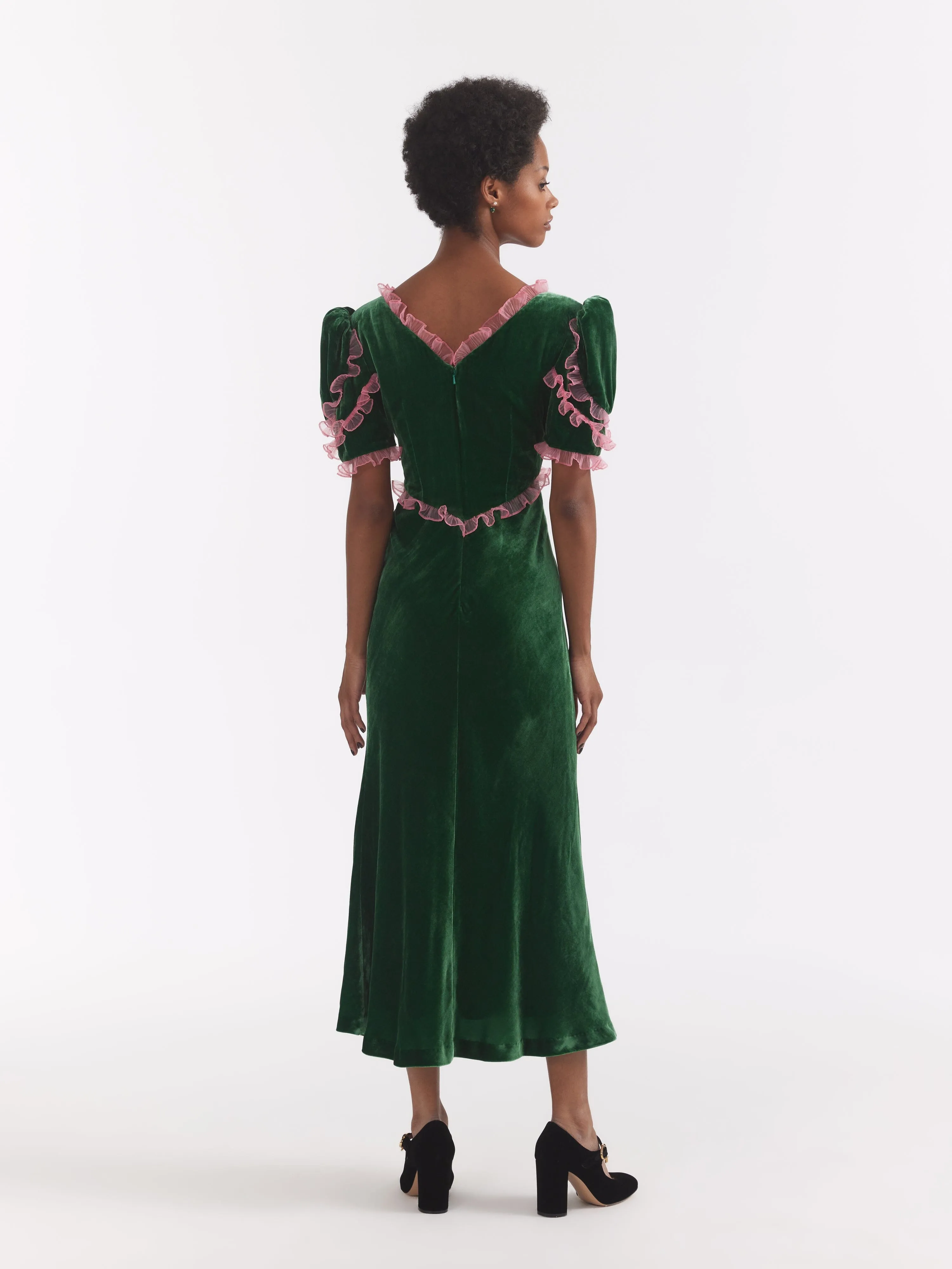 Anais Dress in Bright Emerald