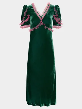 Anais Dress in Bright Emerald