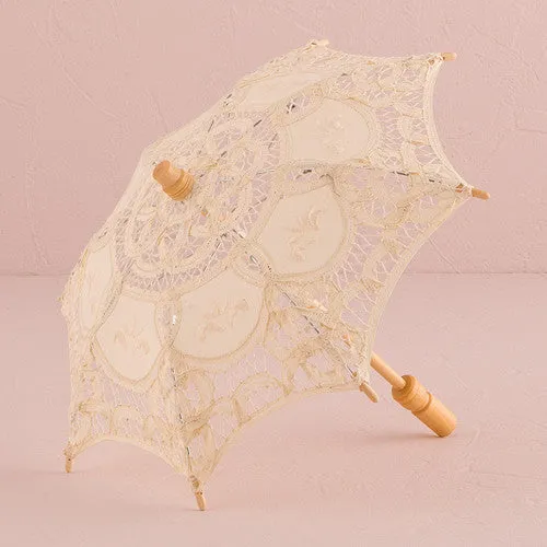 ANTIQUED BATTENBURG LACE PARASOL - STANDARD