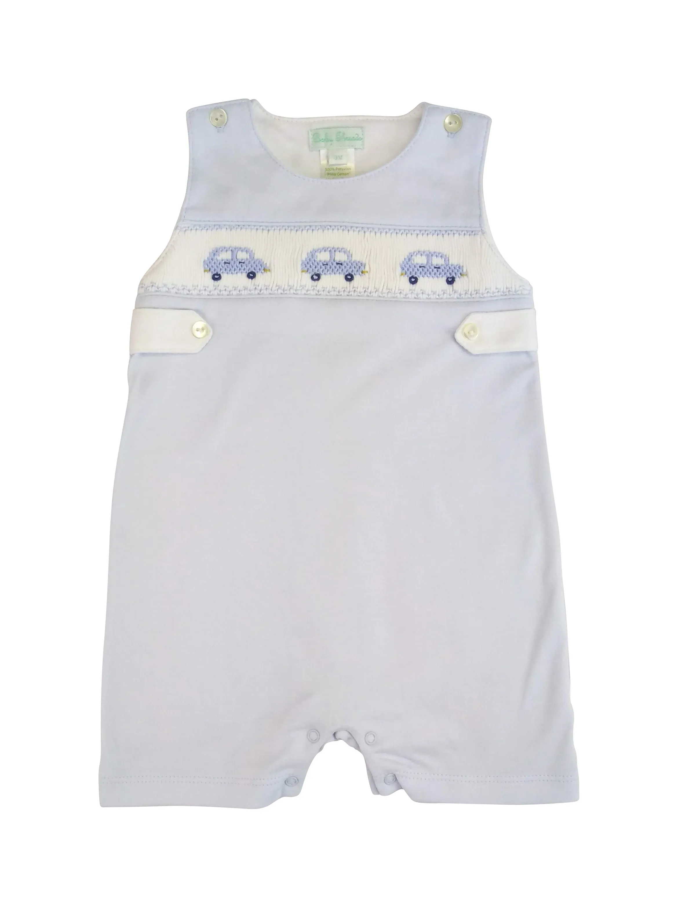 Baby Boy's Blue Cars Hand Smocked Overall