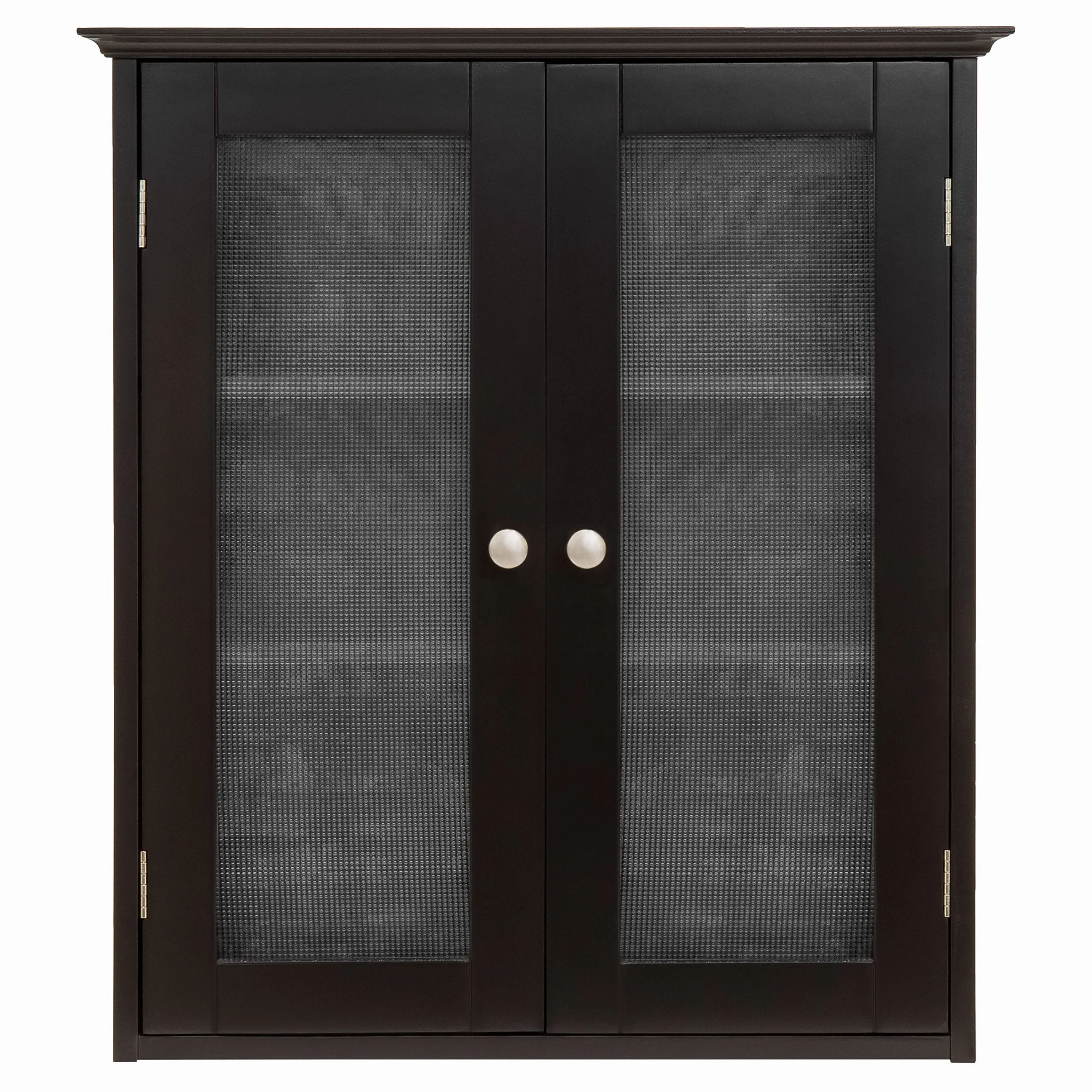 Bathroom Wall Storage Medicine Cabinet w/ Tempered Glass Double Doors