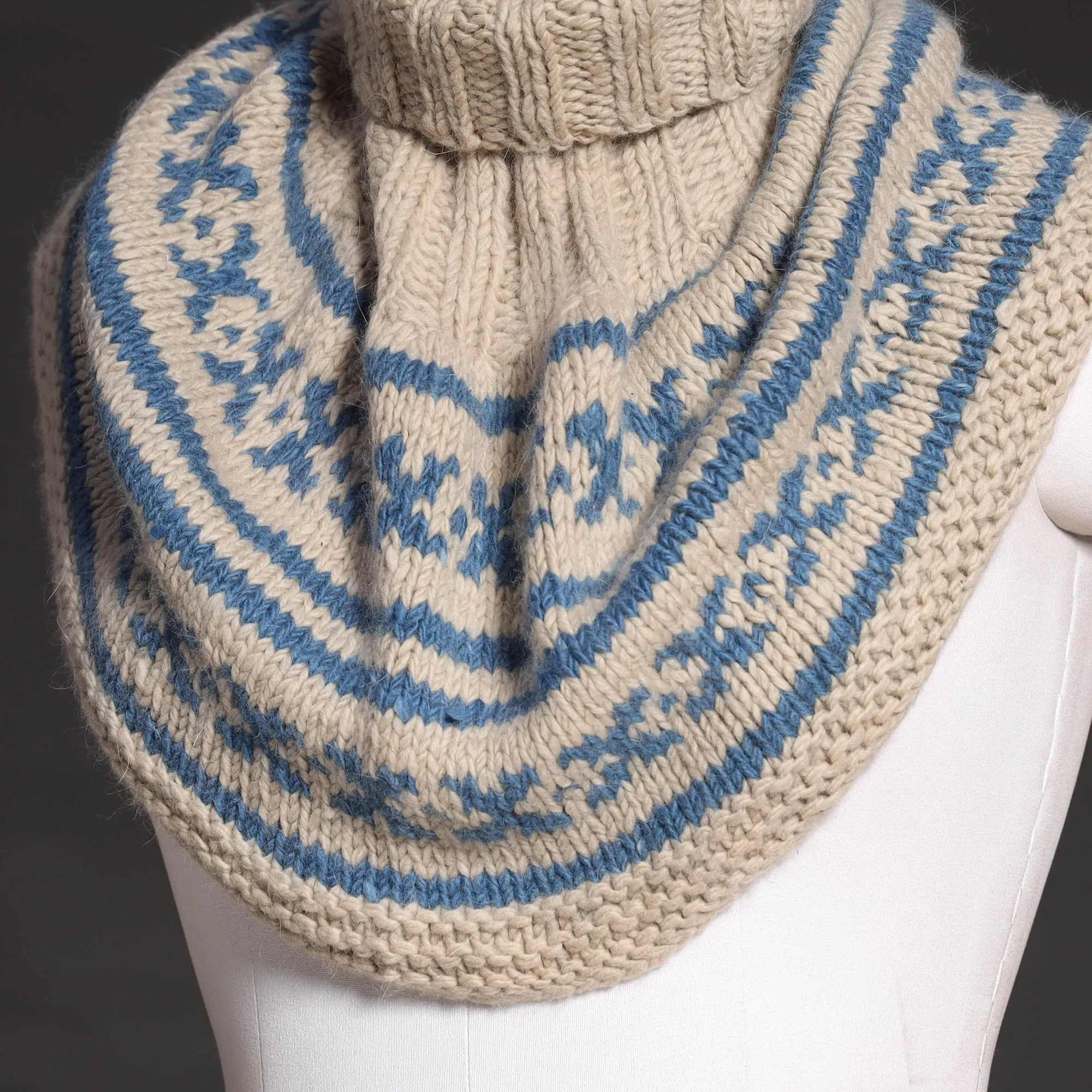 Beige - Kullu Karishma Handwoven Pure Merino Wool Neck Warmer