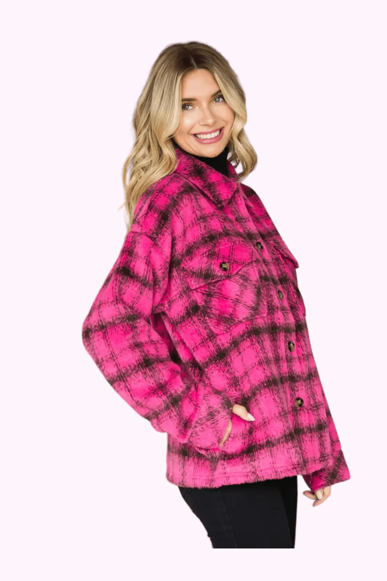 Berry Blessed Plaid Shacket