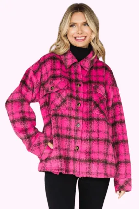 Berry Blessed Plaid Shacket