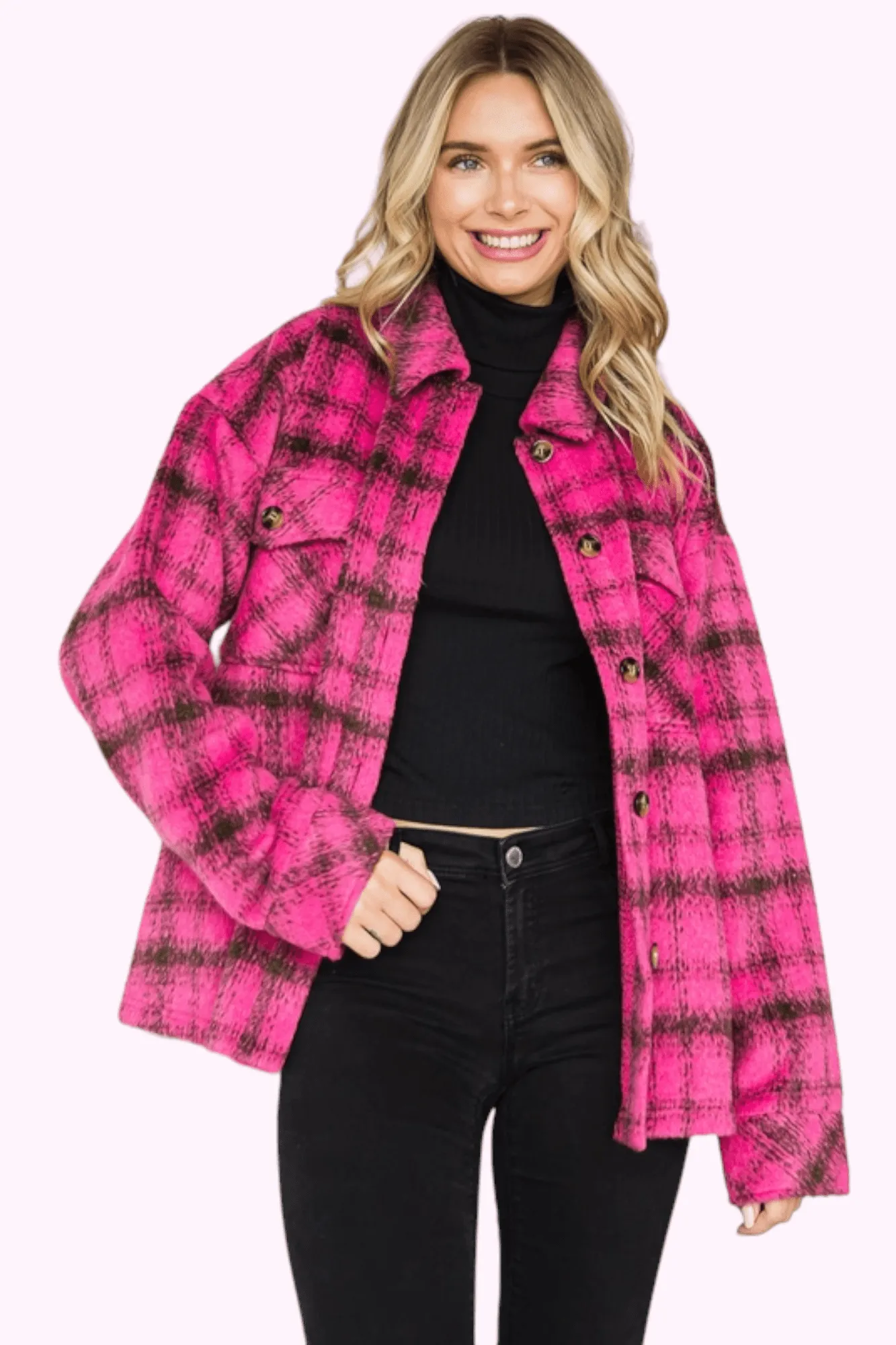 Berry Blessed Plaid Shacket