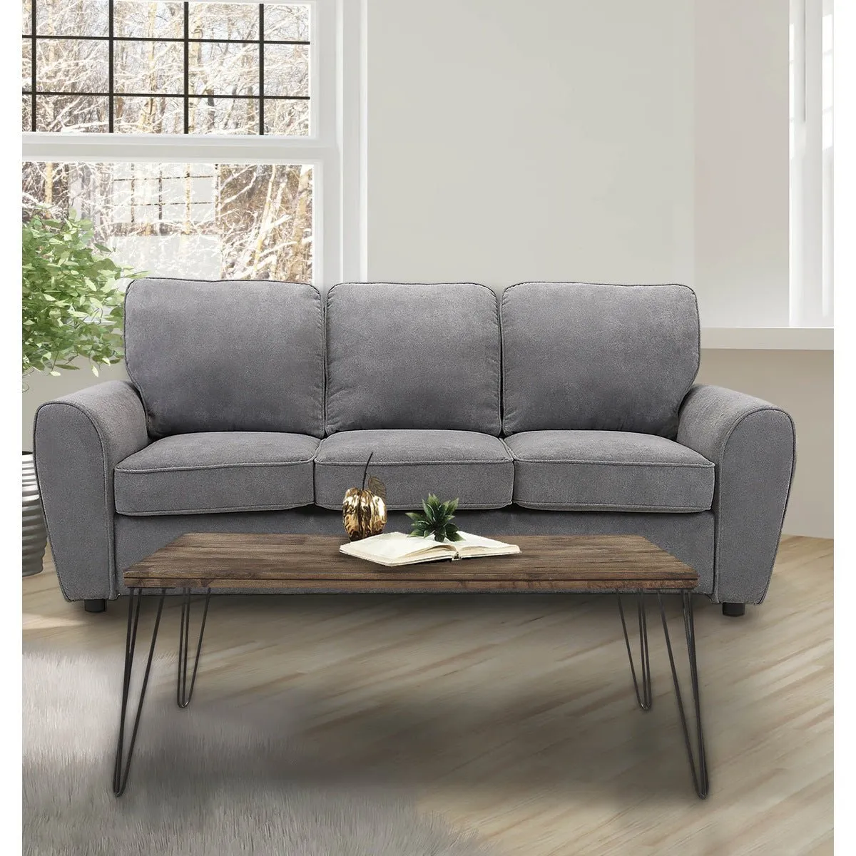 Bethany Collection Sofa Grey Fabric