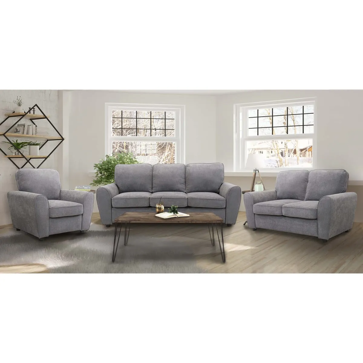 Bethany Collection Sofa Grey Fabric