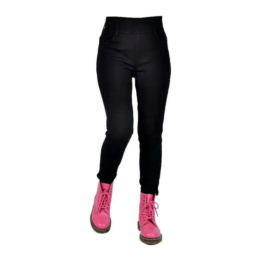 Biker high-waist denim pants for ladies