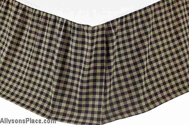 Black Check Twin Bed Skirt 39x76x16