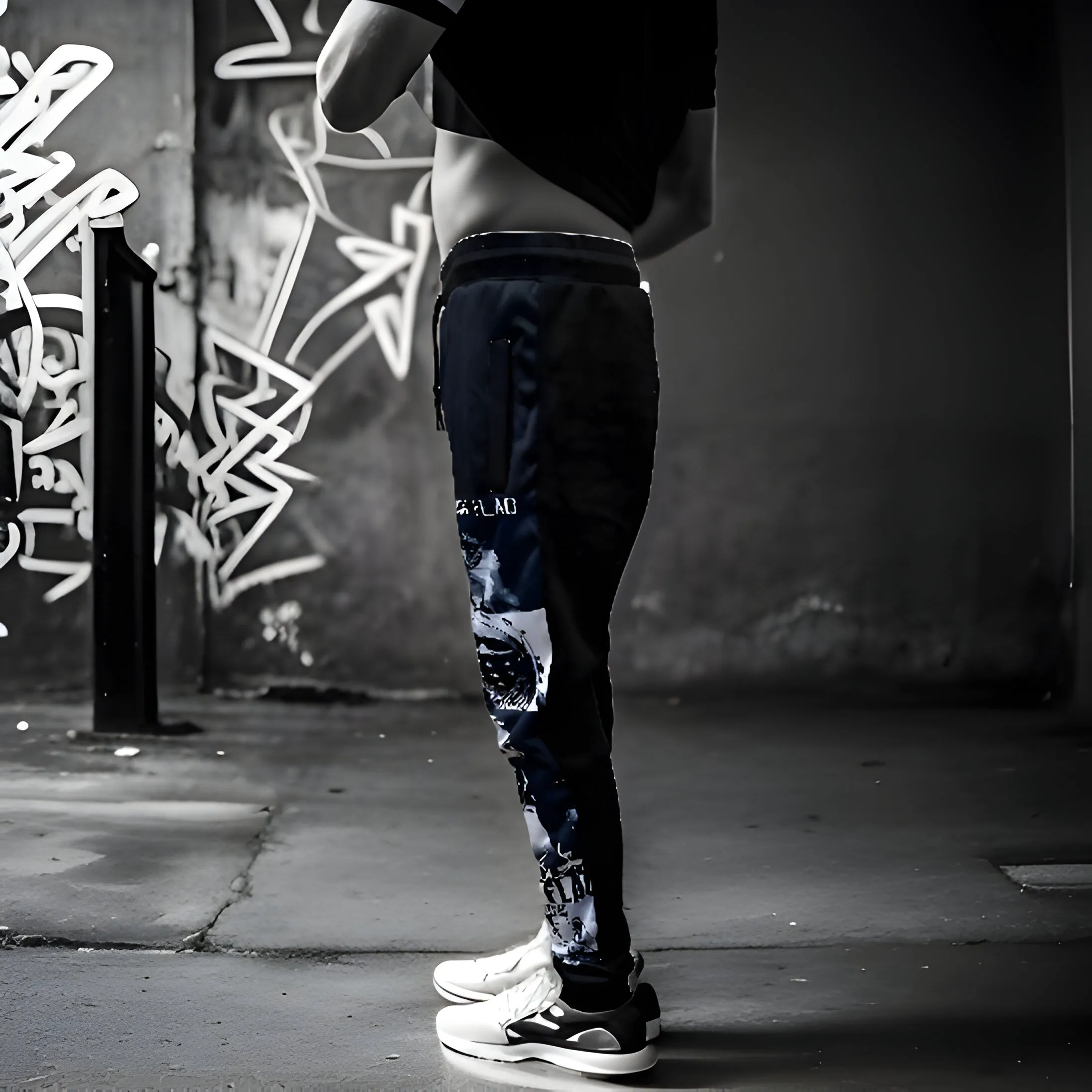 ^BLACK FLAG^ (BLACK) ~CREW POSSE~ EMBROIDERED JOGGER SWEATPANTS (CUT & SEW)