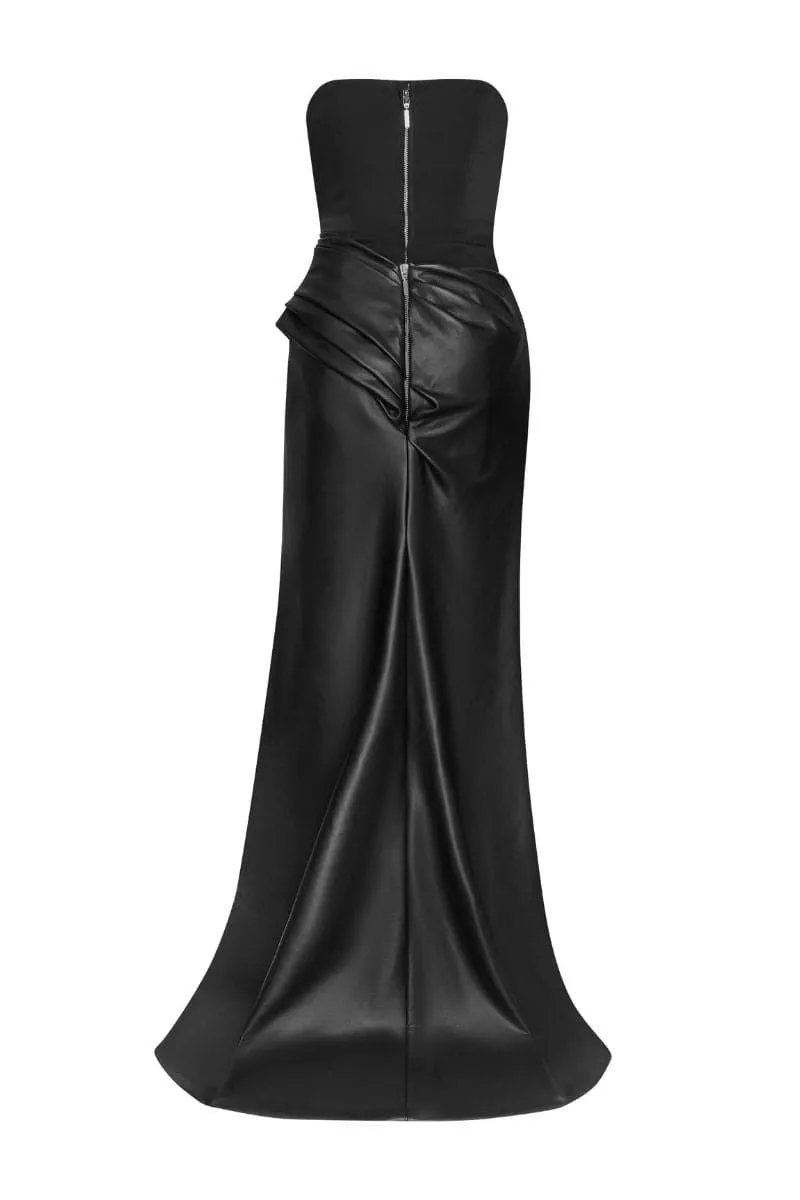 BLACK ROCKILEE SLIT MAXI DRESS