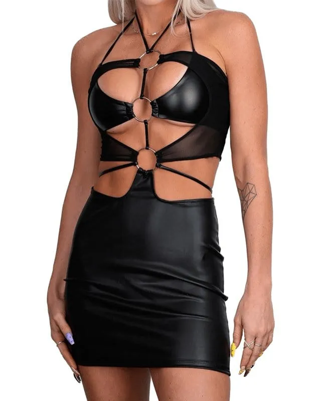 Black Strappy Bodycon Dress