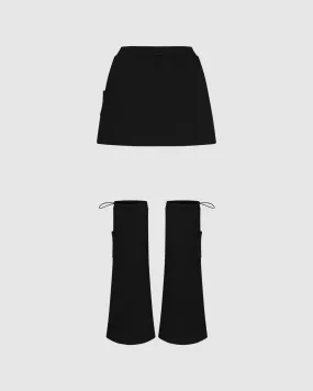 BLACK UNIFORM SWEATSKIRT & LEG WARMERS