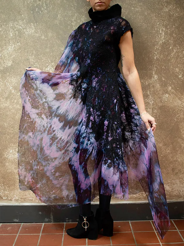 BlckBts Felted Nebula One Sleeve Kaftan