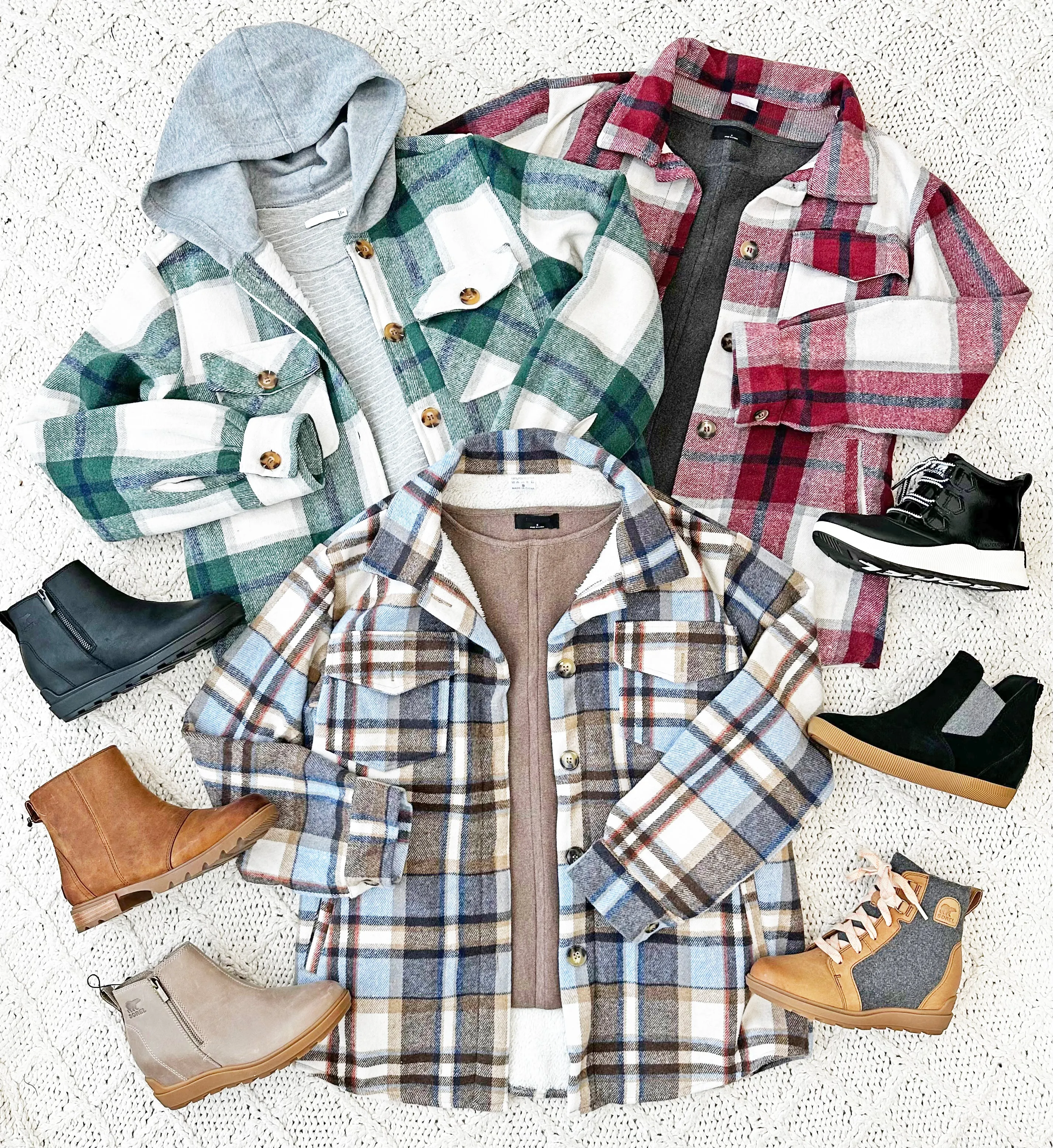 Blue Plaid Sherpa Lined Shacket