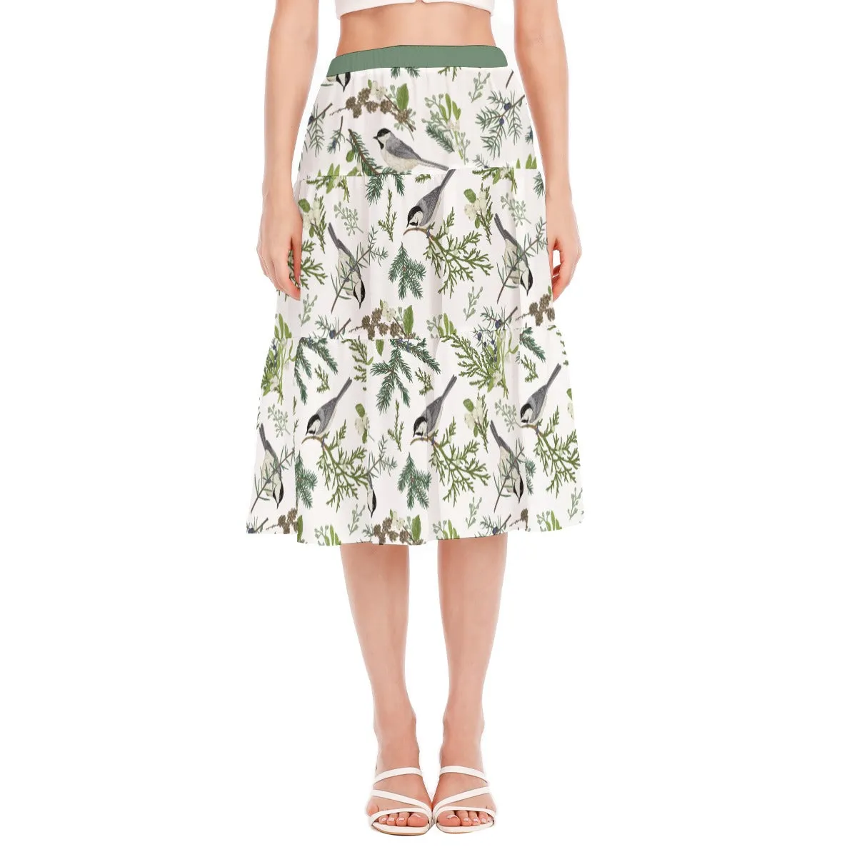 Bohemian Bird of Prey Women's Pleated Chiffon Skirt