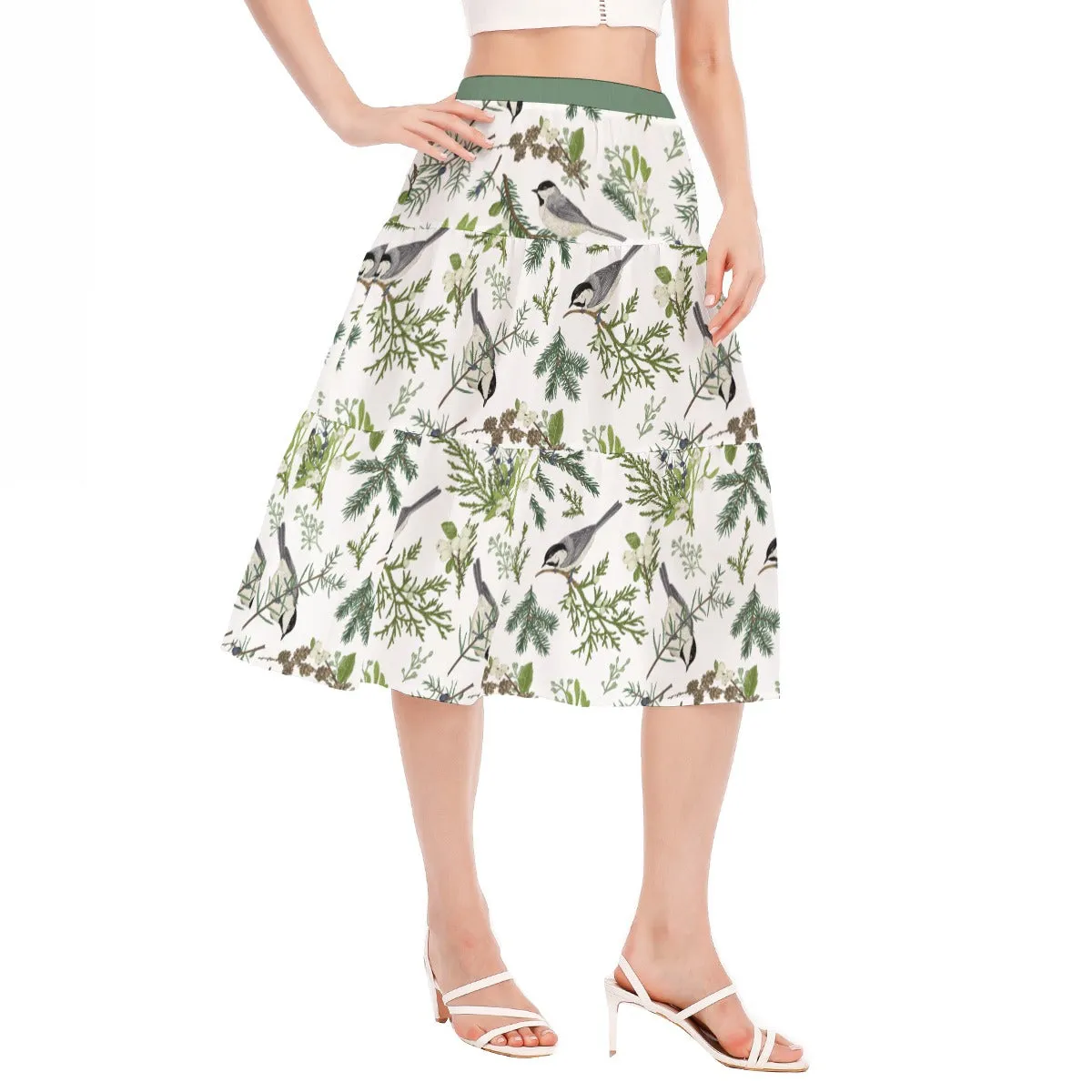 Bohemian Bird of Prey Women's Pleated Chiffon Skirt