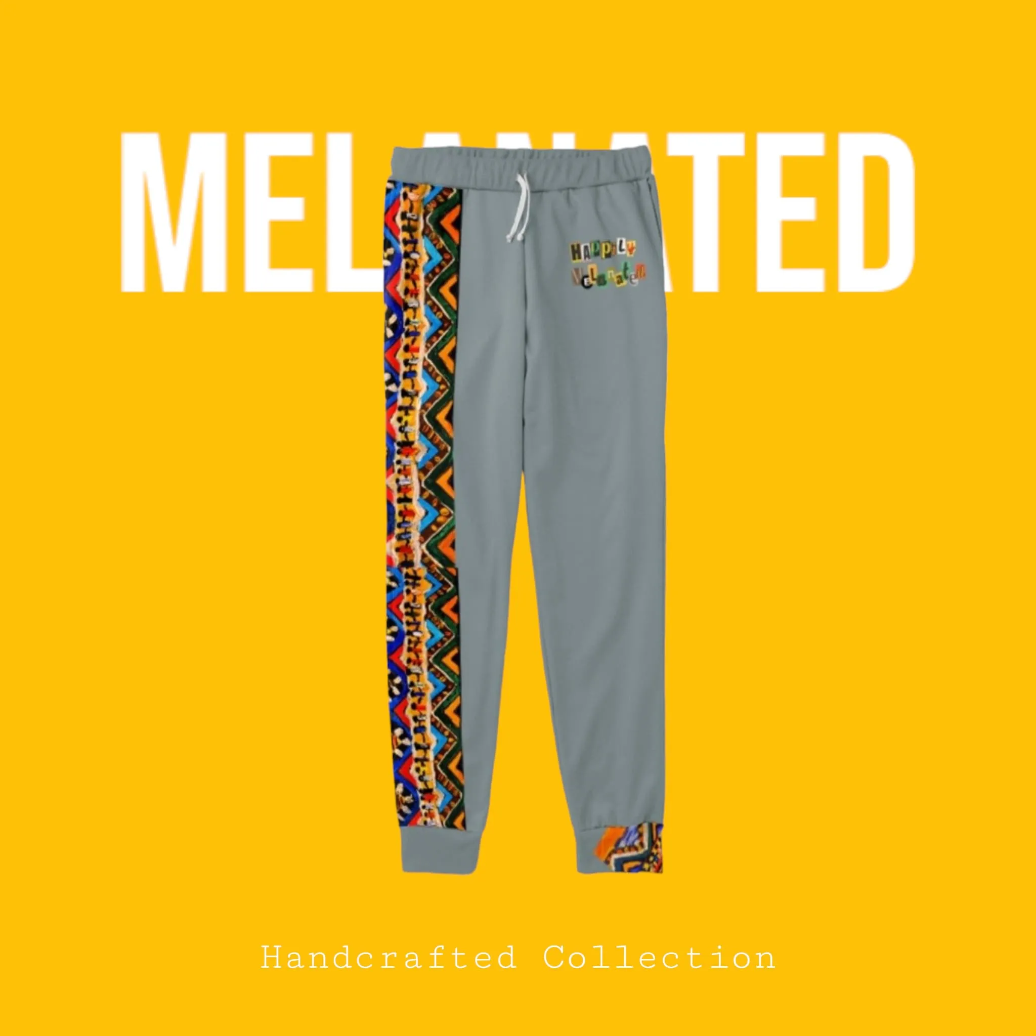 Bohemian Unisex Joggers with Tribal Print, Soft All-Over Pattern Lounge Pants