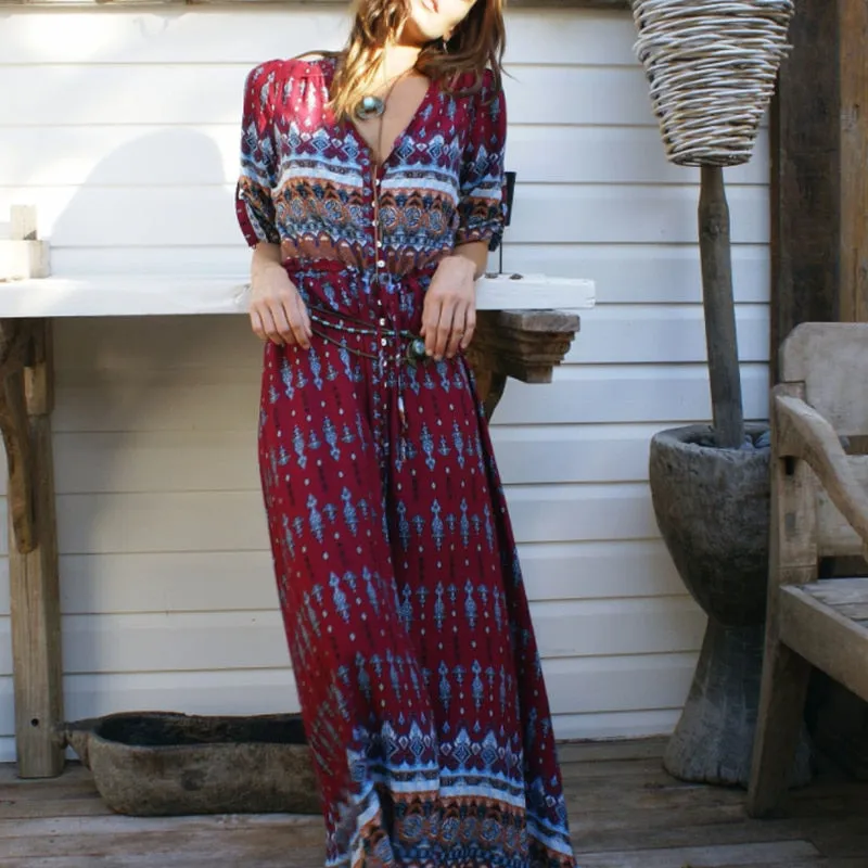 Boho Style Split Summer Dress