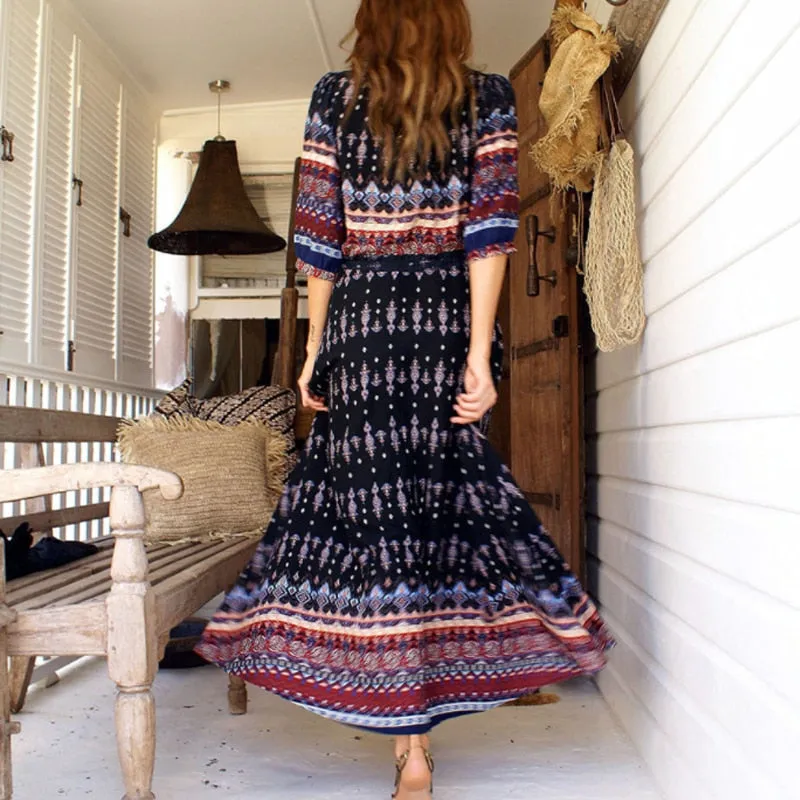 Boho Style Split Summer Dress