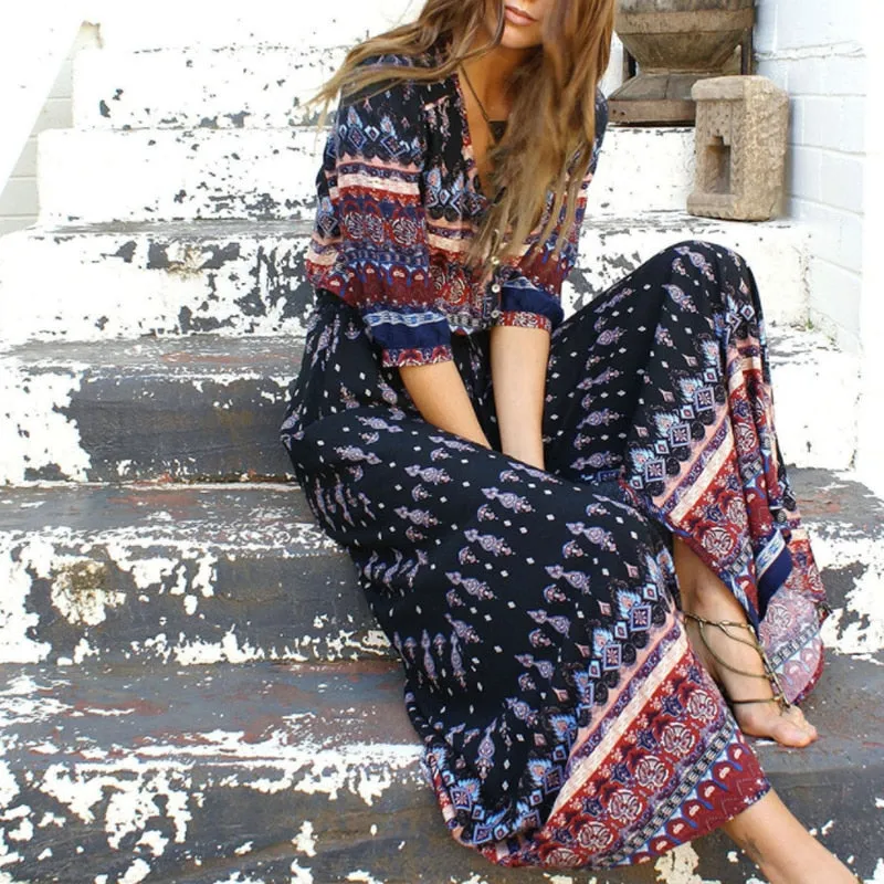 Boho Style Split Summer Dress