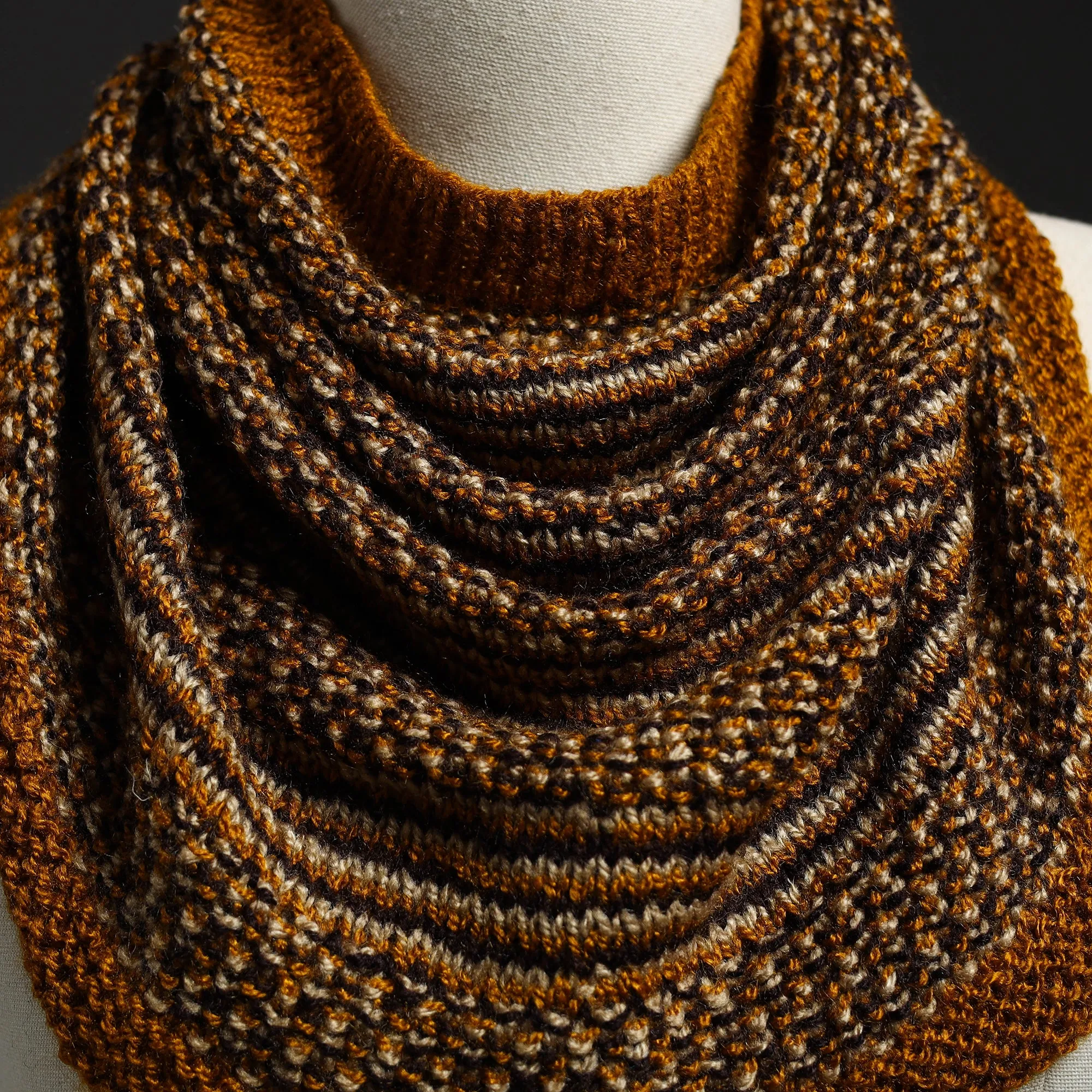 Brown - Kumaun Hand Knitted Woolen Cowl 94