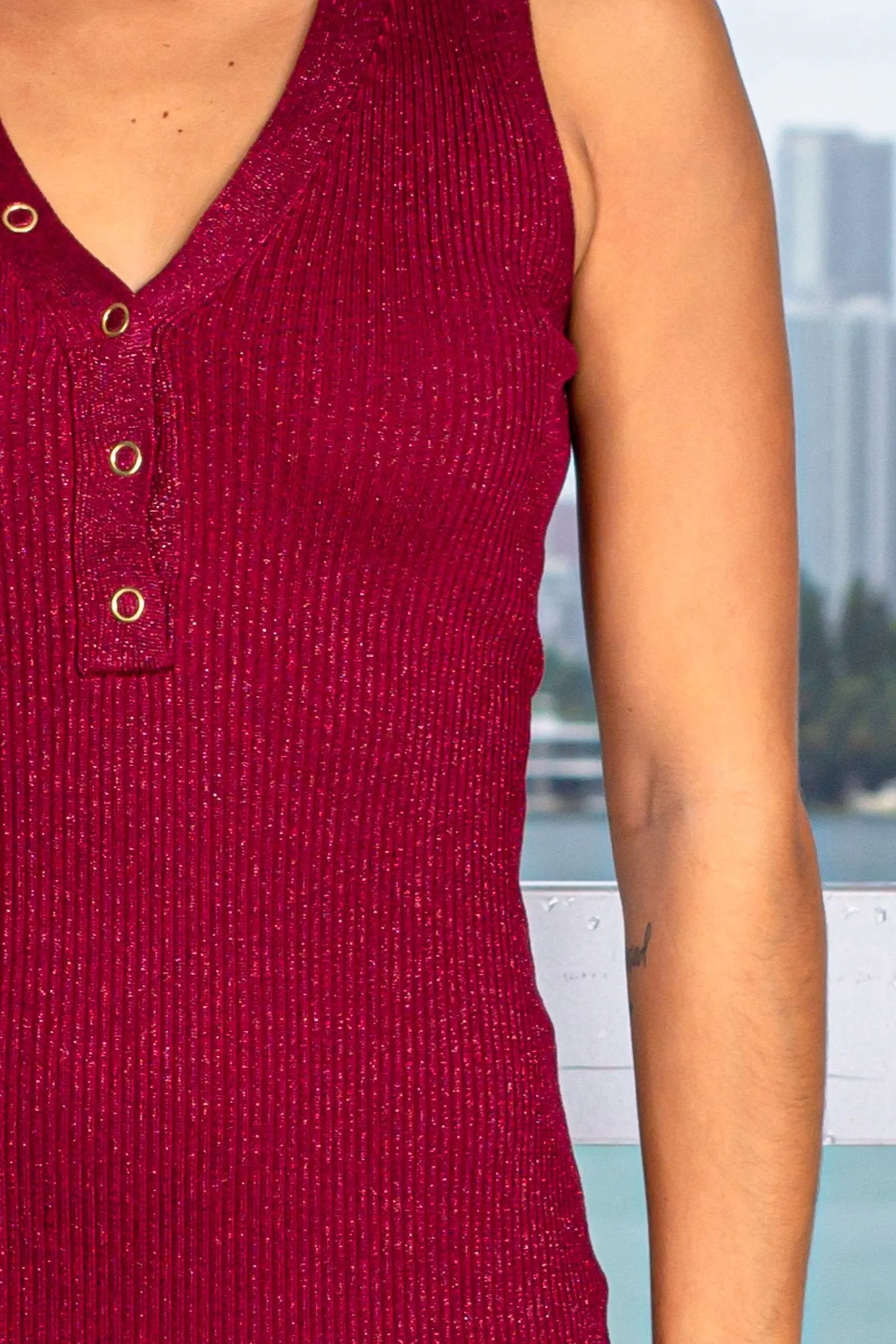 Burgundy Bodycon Midi Dress