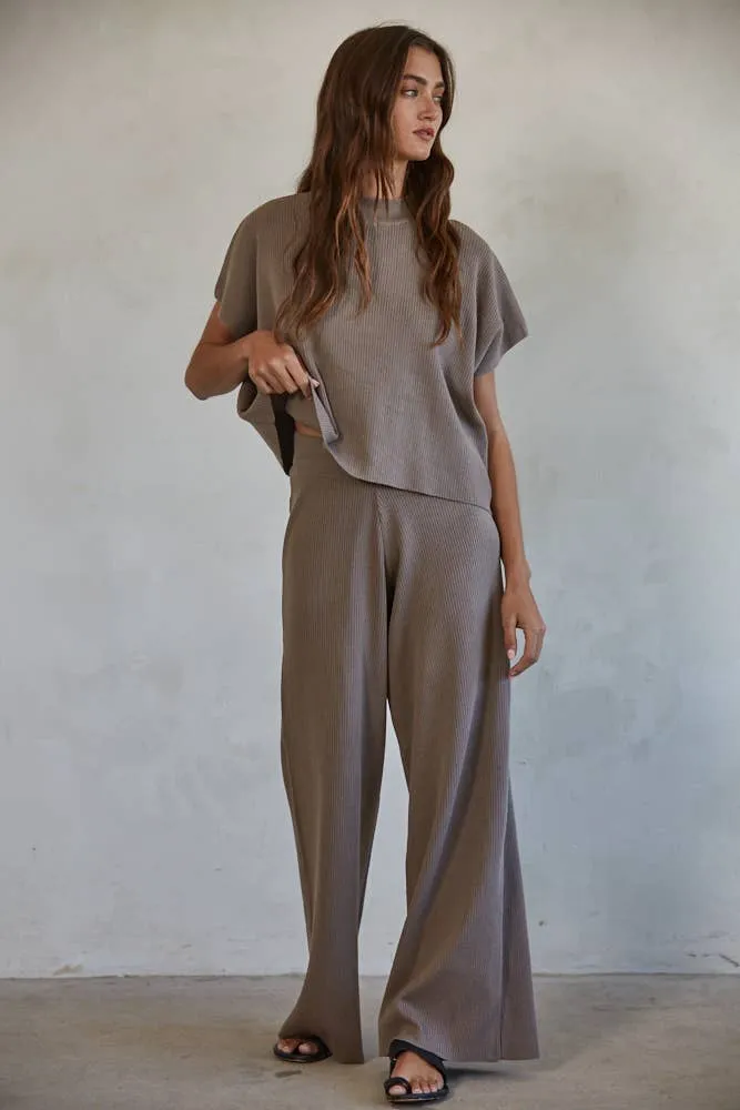 By Together Knit Sweater Wide Leg Pants