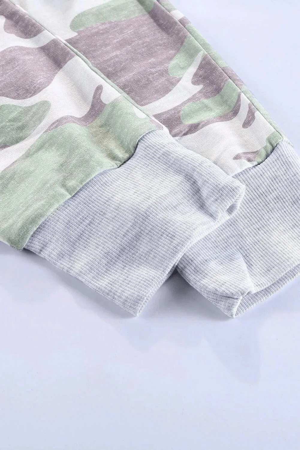 Camo Print Knit Sport Pants Green