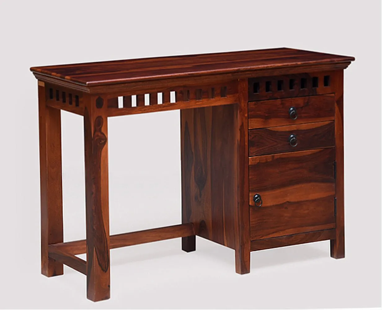 Cape Town Solid Wood Writing Study Table, Study Laptop Desk with Two Drawers & One Door including Chair